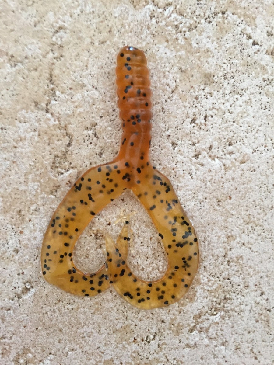 3" TWINTAIL GRUBS Bass Fishing Double Tail Grub Trailers Jig Baits ASSORTED COLORS